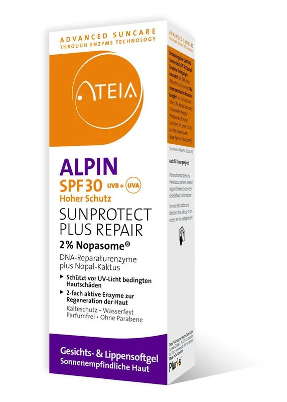 Ateia Alpin Sunprotect Plus Repair Gesichts & Lippensoftgel LSF 30 Neue Ware