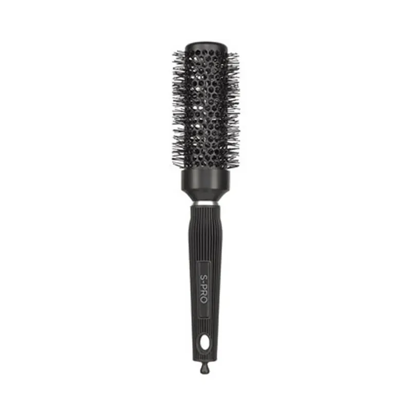 S-PRO Ionische Keramik-Bürste 34mm Schwarz Echt