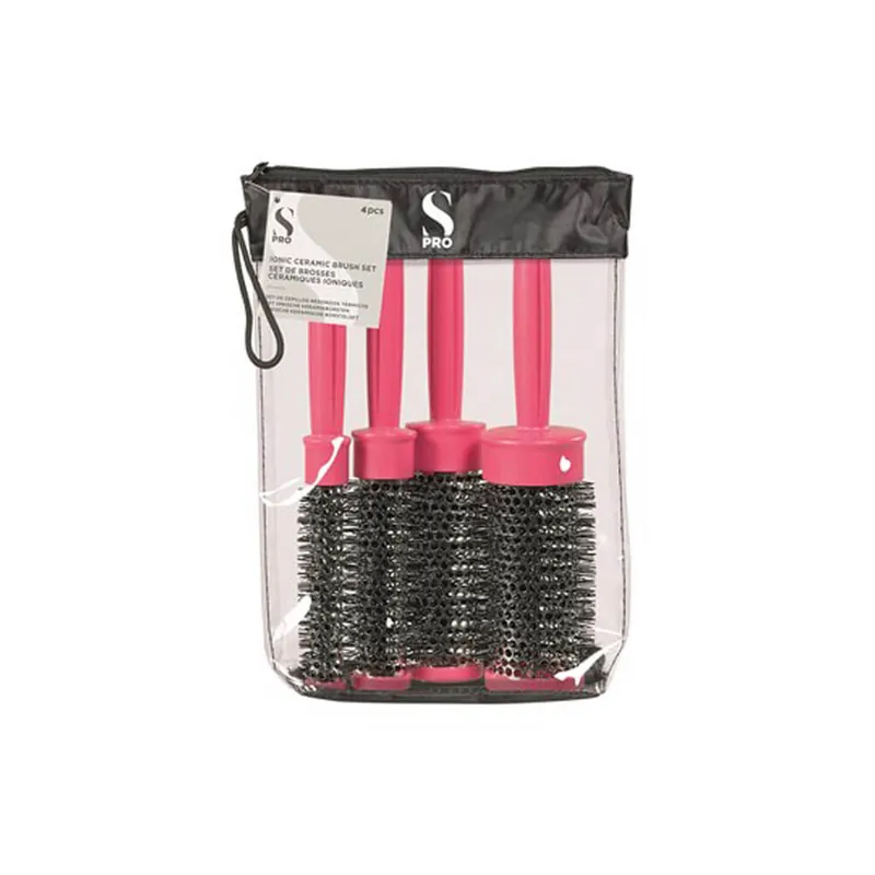S-PRO Haarbürsten-Set Wärmespeicher Pink Neue Ware
