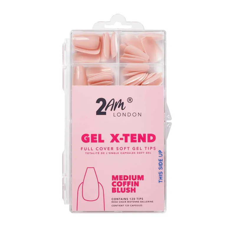 Ausverkauf 2AM London Soft Gel Tips - Medium Coffin Blush 120 PK