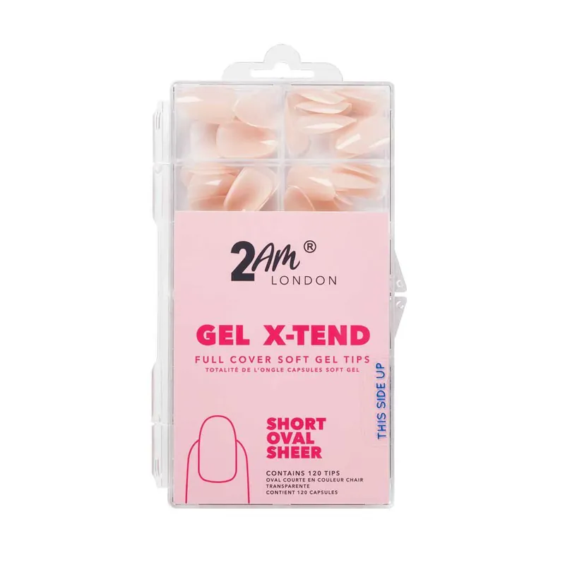 2AM London Soft Gel Tips - Short Oval Sheer 120 PK Top-Seller
