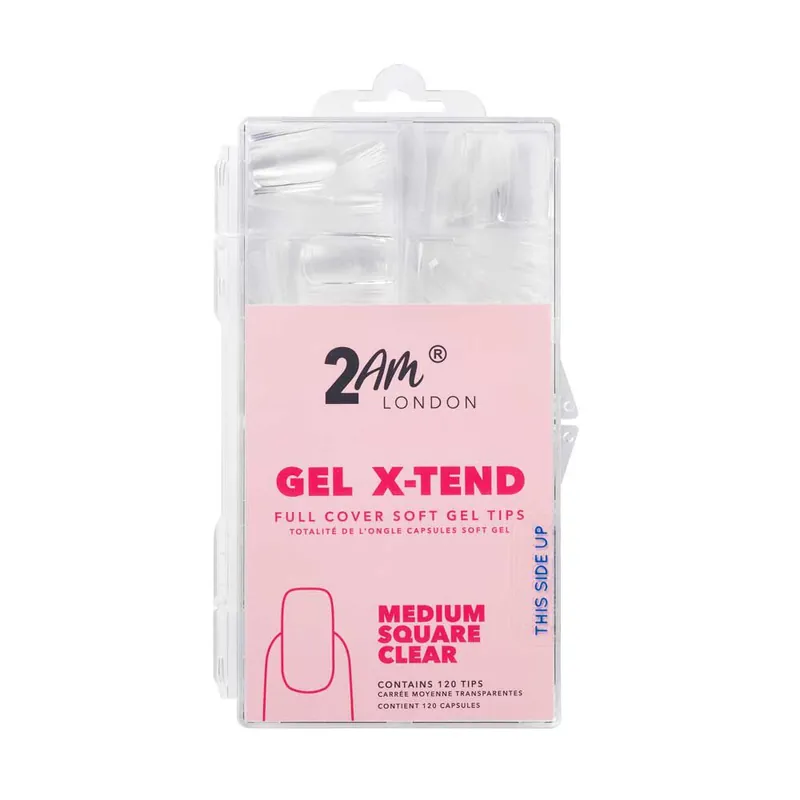 Top-Seller 2AM London Soft Gel Tips - Medium Square Clear 120 PK
