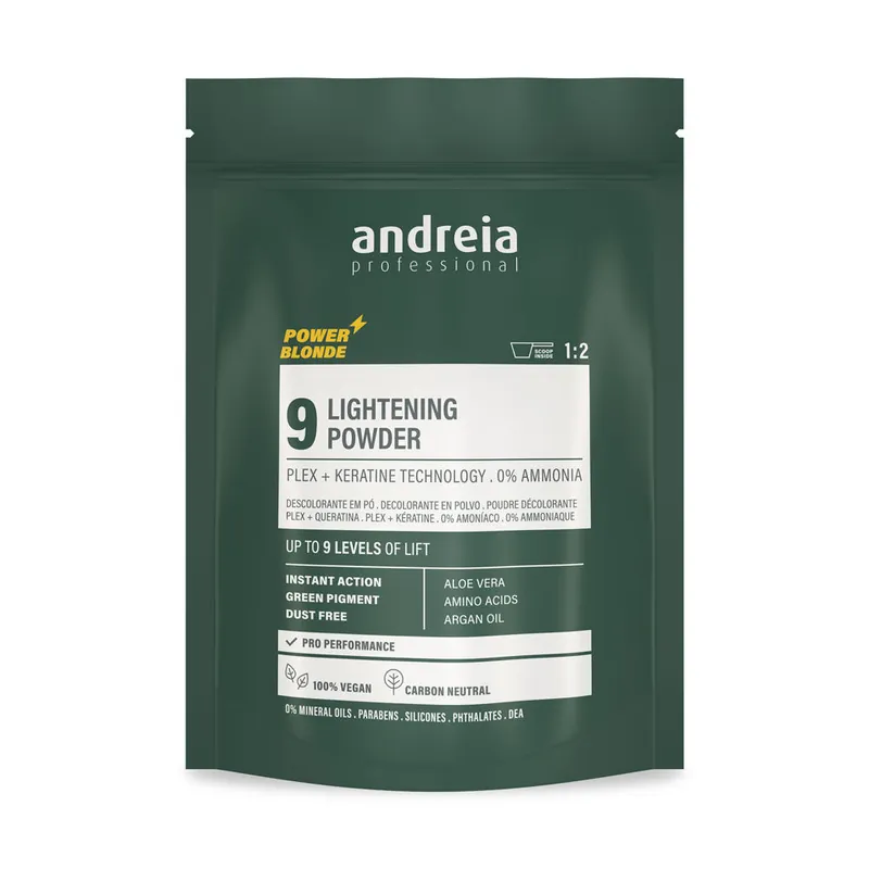 Andreia Professional Power Blonde 9 Veganes grüner Aufhellpuder - 500g Sonderaktion