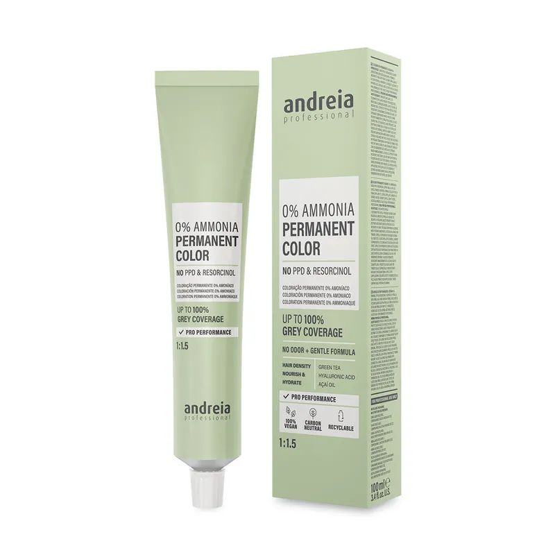 Andreia Professional 0% Ammoniak Permanent Haarfarbe - 2 Natürliches Schwarz 100ML Sofort Bestellen